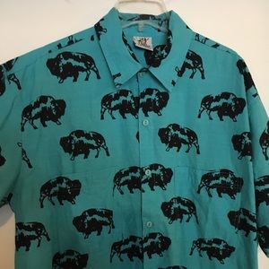 Rum reggae buffalo print short-sleeve shirt